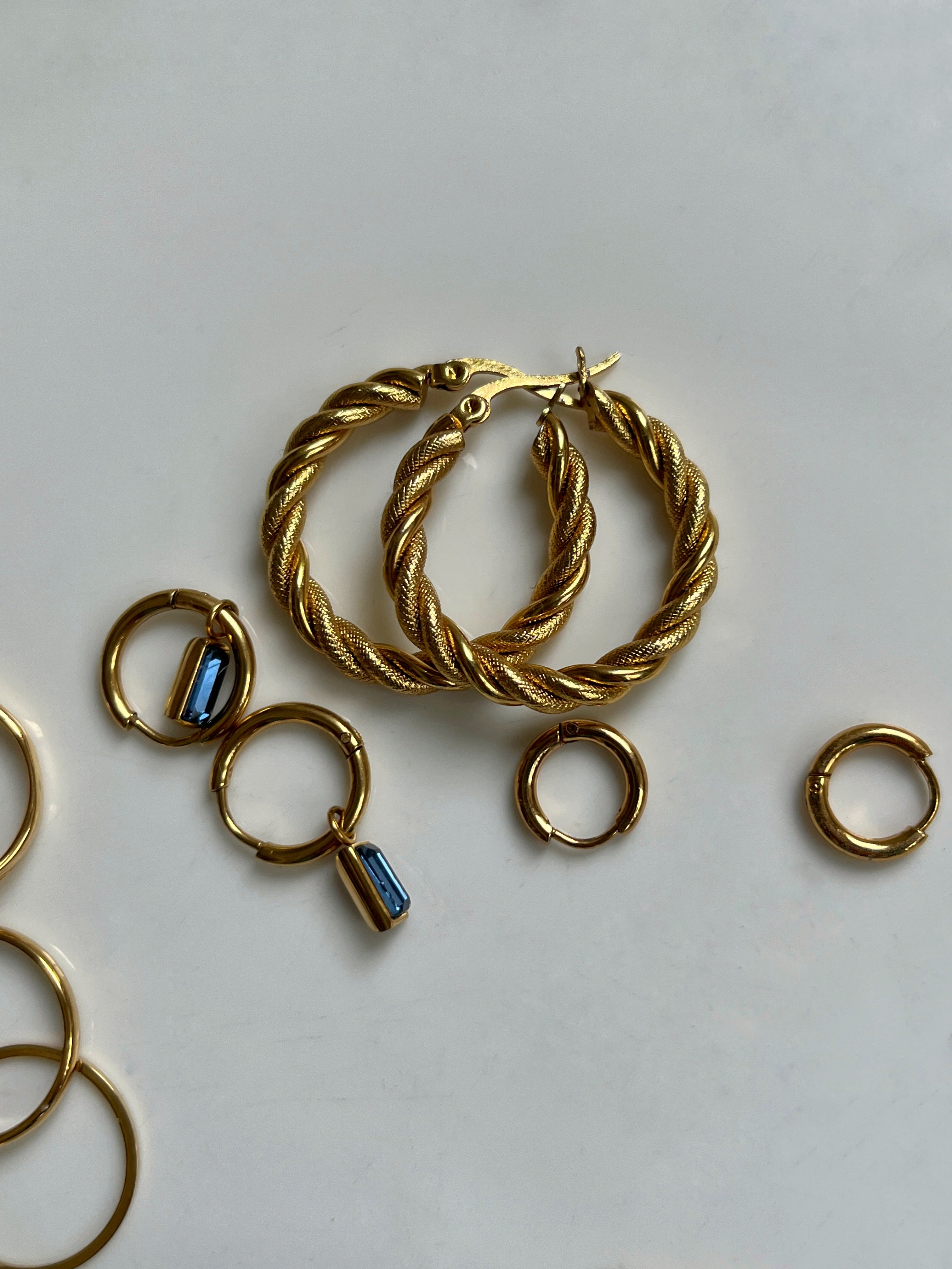 Waterproof Twisted Hoops