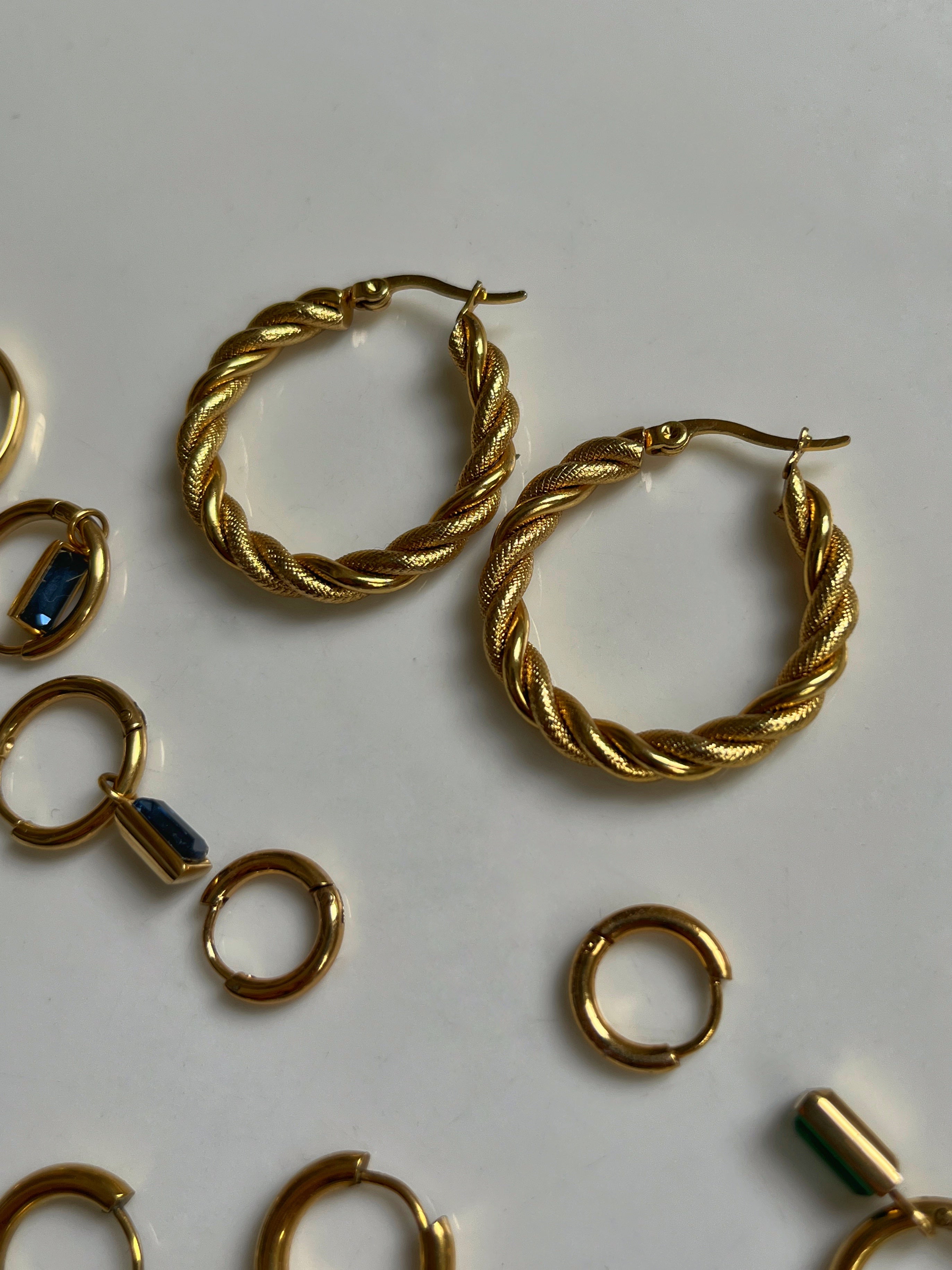 Waterproof Twisted Hoops
